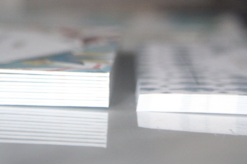 Double thick stack of invitation papers (240#) vs. a Single Thick stack (120#)
