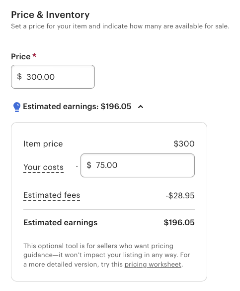 Selling on Etsy