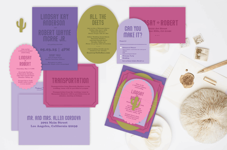 custom invitation suite process - stationer mock ups